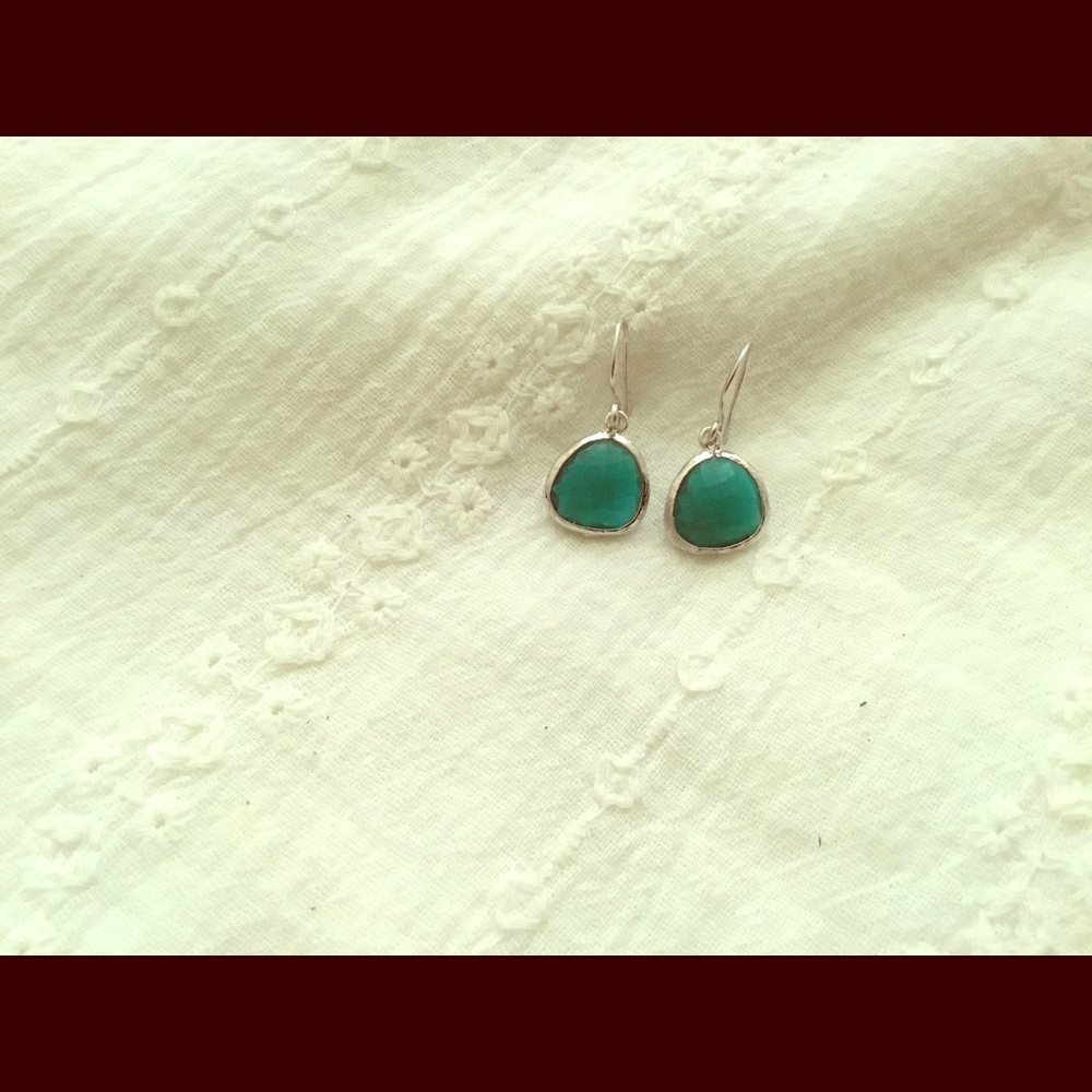 Sea green glass earrings